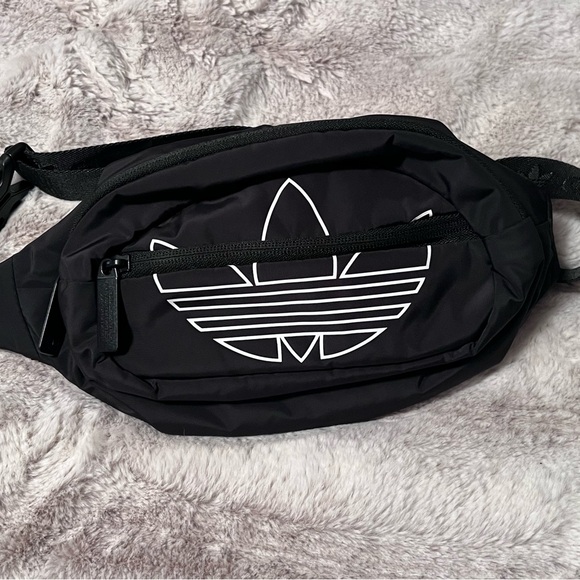 adidas Handbags - Adidas Black Belt Bag with White Logo